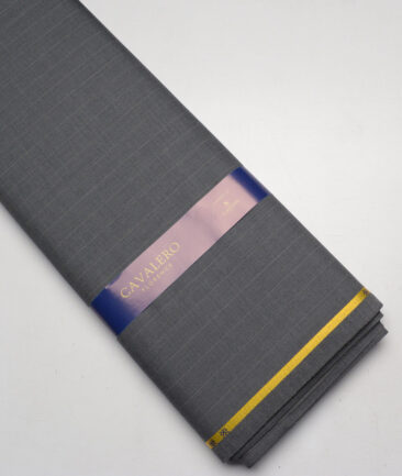 Cavalero Italy Super 120's Striped 60% Wool Suiting Fabric (Grey)