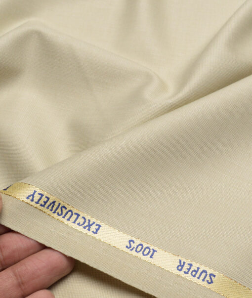 J.Hampstead Super 100's Structured 20% Wool Suiting Fabric (Beige)