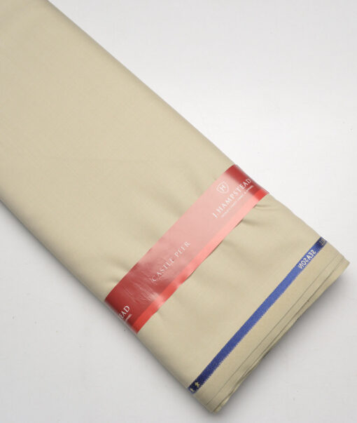 J.Hampstead Super 100's Structured 20% Wool Suiting Fabric (Beige)