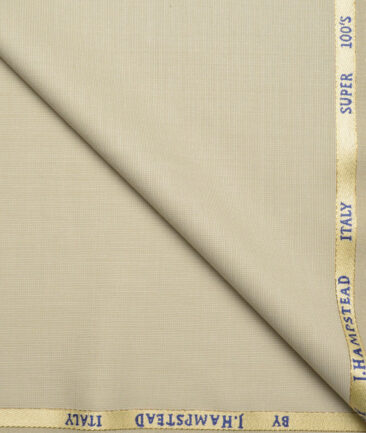 J.Hampstead Super 100's Structured 20% Wool Suiting Fabric (Beige)