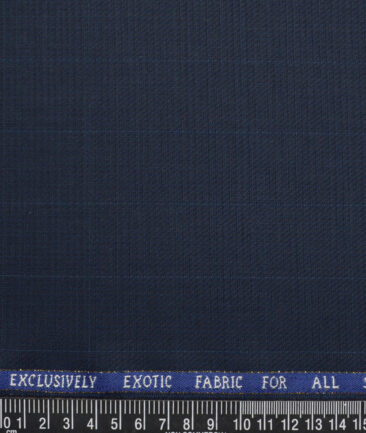 J.Hampstead Super 100's Checks 20% Wool Suiting Fabric (Dark Blue )
