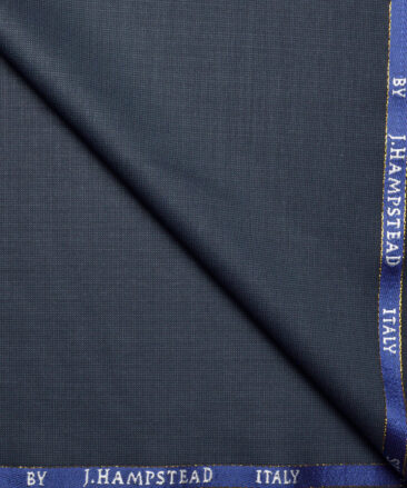 J.Hampstead Super 100's Striped 20% Wool Suiting Fabric (Dark Blue)