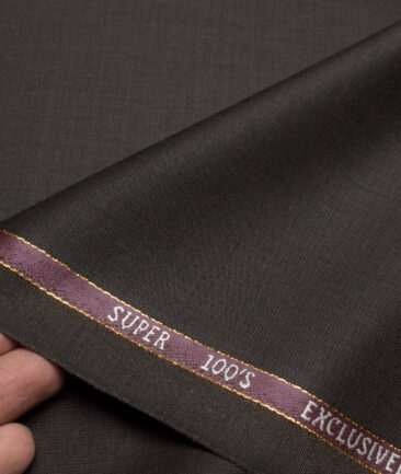 J.Hampstead Super 100's Structured 20% Wool Suiting Fabric (Dark Chocolate Brown)
