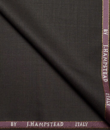 J.Hampstead Super 100's Structured 20% Wool Suiting Fabric (Dark Chocolate Brown)