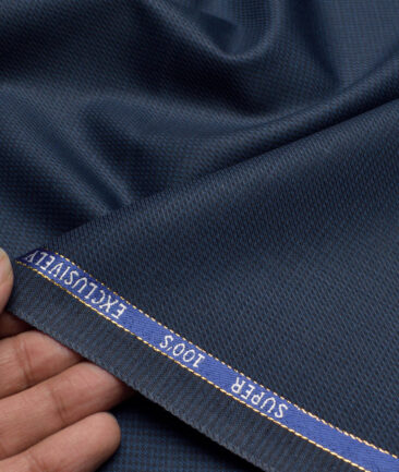 J.Hampstead Super 100's Structured 20% Wool Suiting Fabric (Dark Royal Blue)