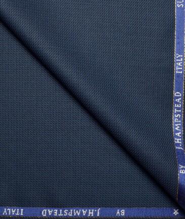 J.Hampstead Super 100's Structured 20% Wool Suiting Fabric (Dark Royal Blue)