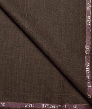 J.Hampstead Super 100's Checks 20% Wool Suiting Fabric (Irish Coffee Brown)