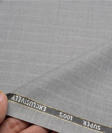 J.Hampstead Super 100's Striped 20% Wool Suiting Fabric (Light Grey)