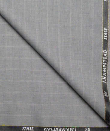 J.Hampstead Super 100's Striped 20% Wool Suiting Fabric (Light Grey)