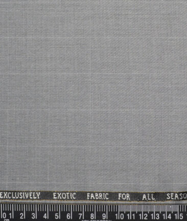 J.Hampstead Super 100's Checks 20% Wool Suiting Fabric (Light Grey)