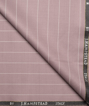 J.Hampstead Super 100's Striped 20% Wool Suiting Fabric (Light Mauve)