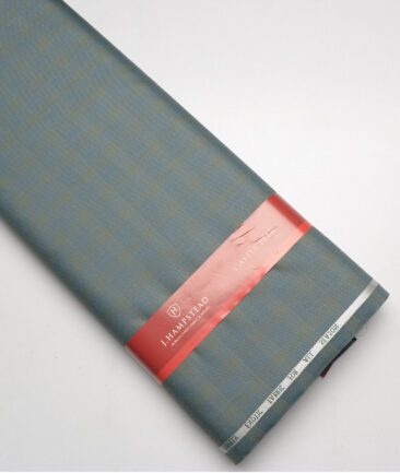 J.Hampstead Super 100's Checks 20% Wool Suiting Fabric (Teal Green)