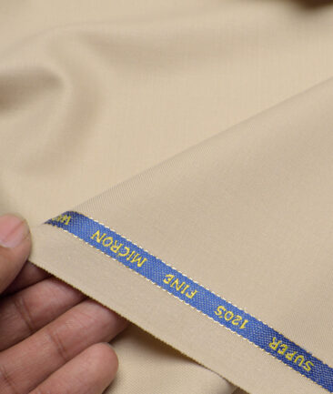 J.Hampstead Super 120's Solids 30% Wool Suiting Fabric (Beige)