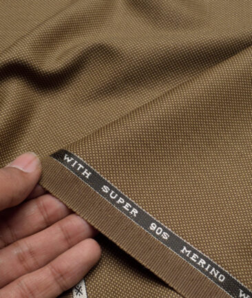 Panero Italy Super 90's Structured 20% Merino Wool Suiting Fabric (Brown)