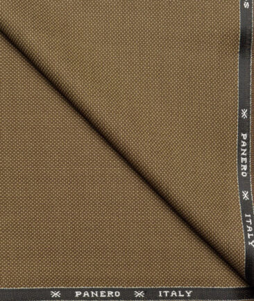 Panero Italy Super 90's Structured 20% Merino Wool Suiting Fabric (Brown)