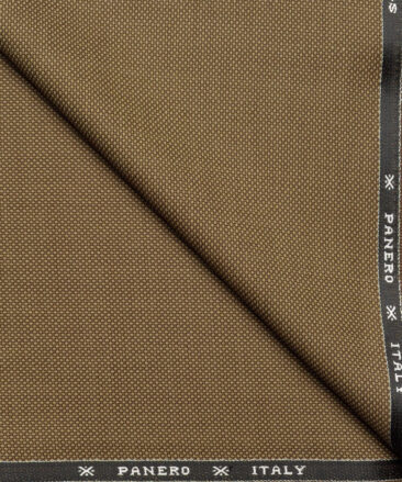 Panero Italy Super 90's Structured 20% Merino Wool Suiting Fabric (Brown)