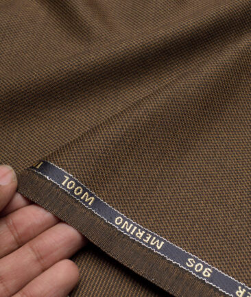 Panero Italy Super 90's Structured 20% Merino Wool Suiting Fabric (Coffee Brown)