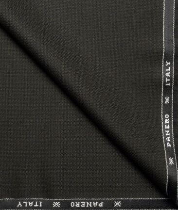 Panero Italy Super 100's Structured 20% Merino Wool Suiting Fabric (Dark Green)