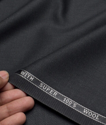 Panero Italy Super 100's Structured 20% Merino Wool Suiting Fabric (Dark Grey)
