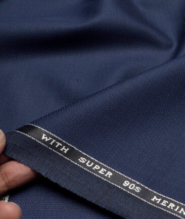 Panero Italy Super 90's Structured 20% Merino Wool Suiting Fabric (Dark Royal Blue)