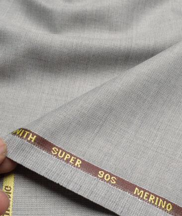Panero Italy Super 90's Structured 20% Merino Wool Suiting Fabric (Light Grey)