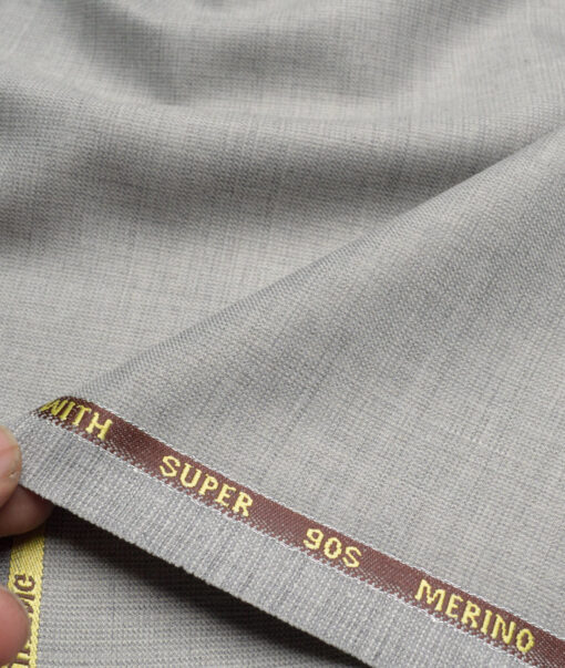 Panero Italy Super 90's Structured 20% Merino Wool Suiting Fabric (Light Grey)
