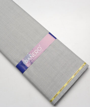 Panero Italy Super 90's Structured 20% Merino Wool Suiting Fabric (Light Grey)