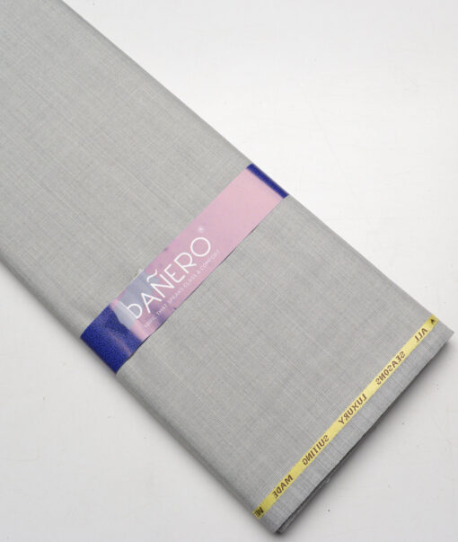 Panero Italy Super 90's Structured 20% Merino Wool Suiting Fabric (Light Grey)