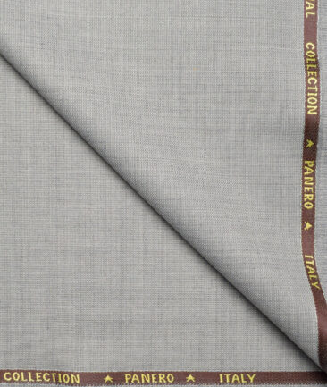 Panero Italy Super 90's Structured 20% Merino Wool Suiting Fabric (Light Grey)