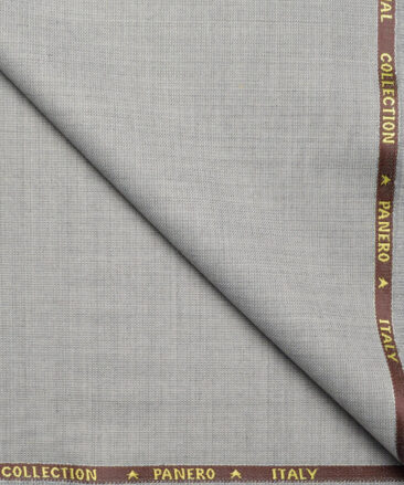 Panero Italy Super 90's Structured 20% Merino Wool Suiting Fabric (Light Grey)