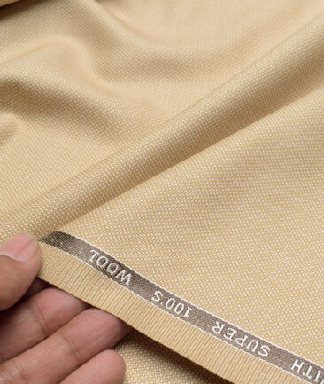 Panero Italy Super 100's Structured 20% Merino Wool Suiting Fabric (Beige)