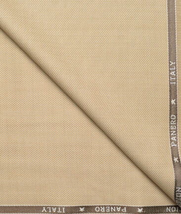 Panero Italy Super 100's Structured 20% Merino Wool Suiting Fabric (Beige)