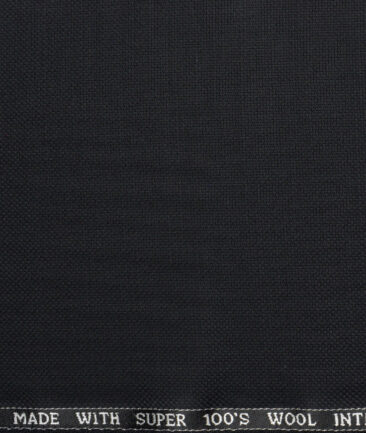 Panero Italy Super 100's Structured 20% Merino Wool Suiting Fabric (Black)