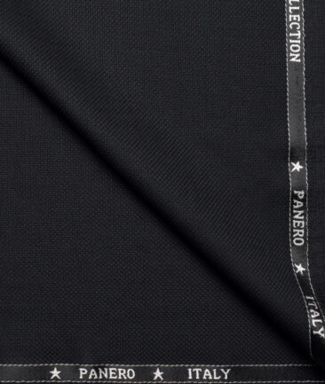 Panero Italy Super 100's Structured 20% Merino Wool Suiting Fabric (Black)