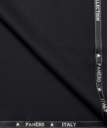 Panero Italy Super 100's Structured 20% Merino Wool Suiting Fabric (Black)