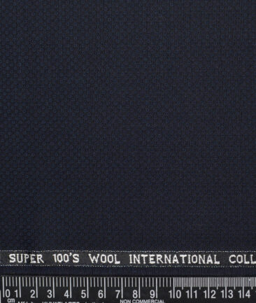 Panero Italy Super 100's Structured 20% Merino Wool Suiting Fabric (Dark Blue)