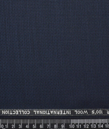 Panero Italy Super 100's Structured 20% Merino Wool Suiting Fabric (Dark Blue)