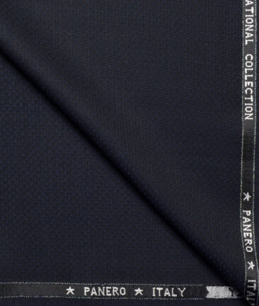 Panero Italy Super 100's Structured 20% Merino Wool Suiting Fabric (Dark Blue)