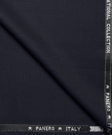 Panero Italy Super 100's Structured 20% Merino Wool Suiting Fabric (Dark Blue)