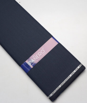 Panero Italy Super 100's Structured 20% Merino Wool Suiting Fabric (Dark Blue)
