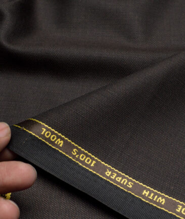 Panero Italy Super 100's Structured 20% Merino Wool Suiting Fabric (Dark Brown)
