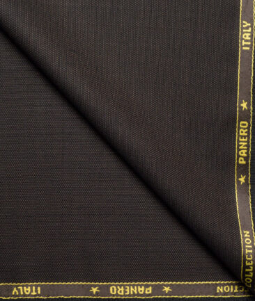 Panero Italy Super 100's Structured 20% Merino Wool Suiting Fabric (Dark Brown)