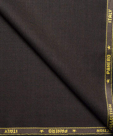Panero Italy Super 100's Structured 20% Merino Wool Suiting Fabric (Dark Brown)