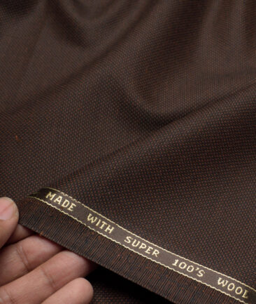Panero Italy Super 100's Structured 20% Merino Wool Suiting Fabric (Dark Copper )