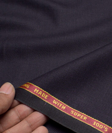 Panero Italy Super 100's Structured 20% Merino Wool Suiting Fabric (Dark Purple)