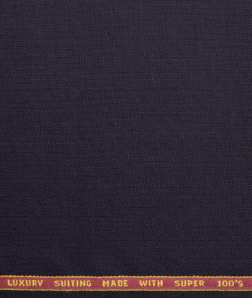 Panero Italy Super 100's Structured 20% Merino Wool Suiting Fabric (Dark Purple)