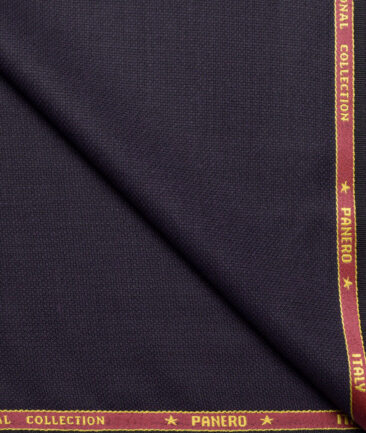 Panero Italy Super 100's Structured 20% Merino Wool Suiting Fabric (Dark Purple)