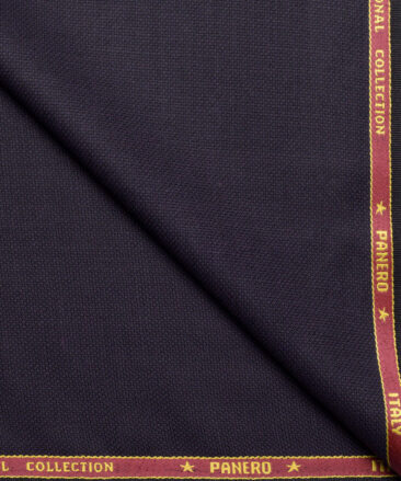 Panero Italy Super 100's Structured 20% Merino Wool Suiting Fabric (Dark Purple)