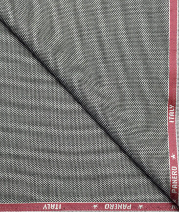 Panero Italy Super 100's Structured 20% Merino Wool Suiting Fabric (Light Grey)