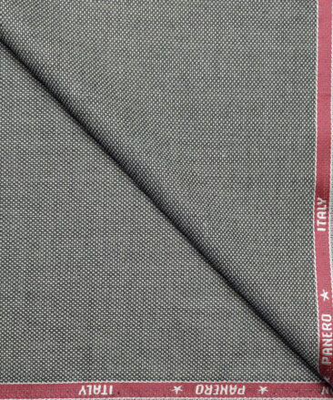 Panero Italy Super 100's Structured 20% Merino Wool Suiting Fabric (Light Grey)